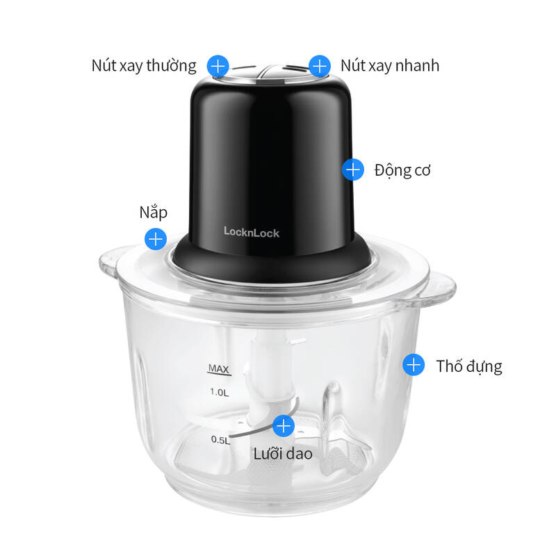 Máy xay thịt One-touch meat chopper - LocknLock - EJM116BLK, , large image number null